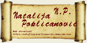 Natalija Popličanović vizit kartica